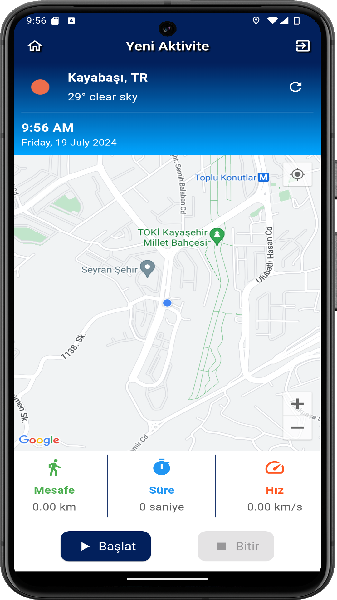 Map Tracker Yürüyüş Aktivitesi Uygulaması